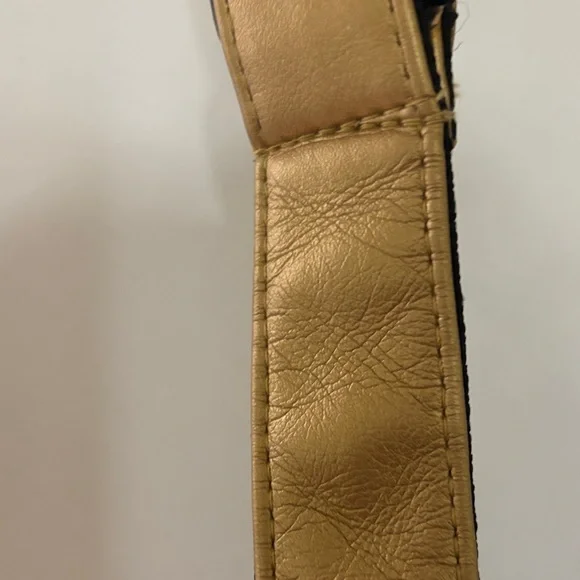 Pineapple Print Black and Gold Women's Belt Bag - Picture 3 of 7